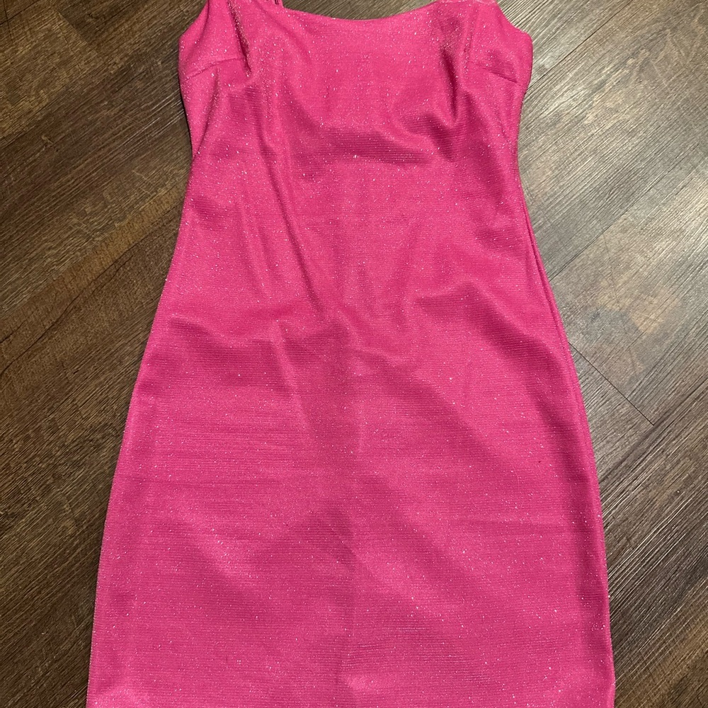 B Darlin Sparkle Pink Mini Dress